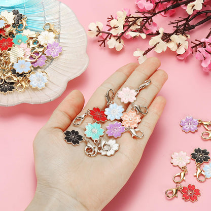 PATIKIL Flower Crochet Stitch Markers, 50 Pack 1.4" Metal Knitting Markers Cherry Blossom Removable Lobster Clasp Charm Locking Cute Stitch Marker for Sewing Crocheting DIY Craft, Purple