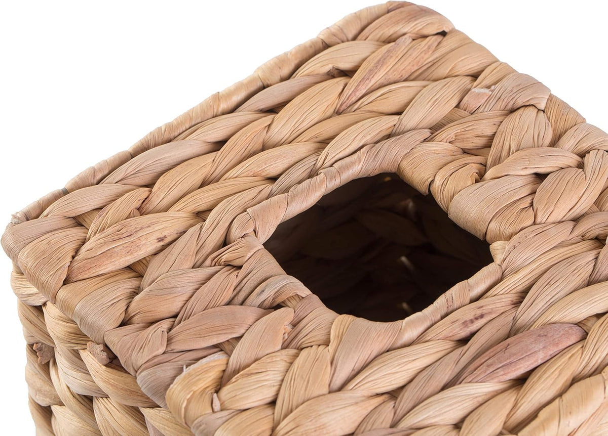 Vintiquewise Water Hyacinth Wicker Tissue Box Cover, Square