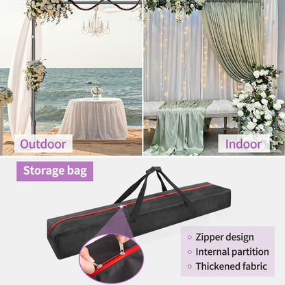 12x10 Pipe and Drape Stand Kit, Heavy Duty Backdrop Stand Adjustable, Sturdy Metal Back Drop Decoration Frame with Flat Base for Parties, Flower Wall, Wedding, Event,Trade Shows, Photo Shoot- Black