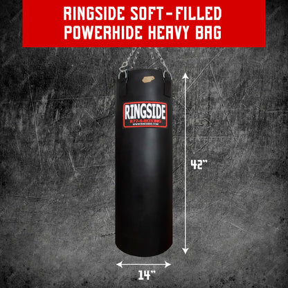 Ringside 100-pound Powerhide Boxing Punching Heavy Bag (Soft Filled) Black, 100 LBS