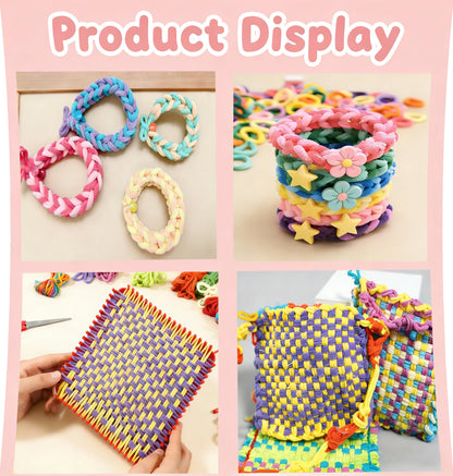 VALOZENC 800PCS Loom Refill Loops, 8 Color Loom Loops for Potholder Making Weaving Crafts Flexible DIY for Family Projects