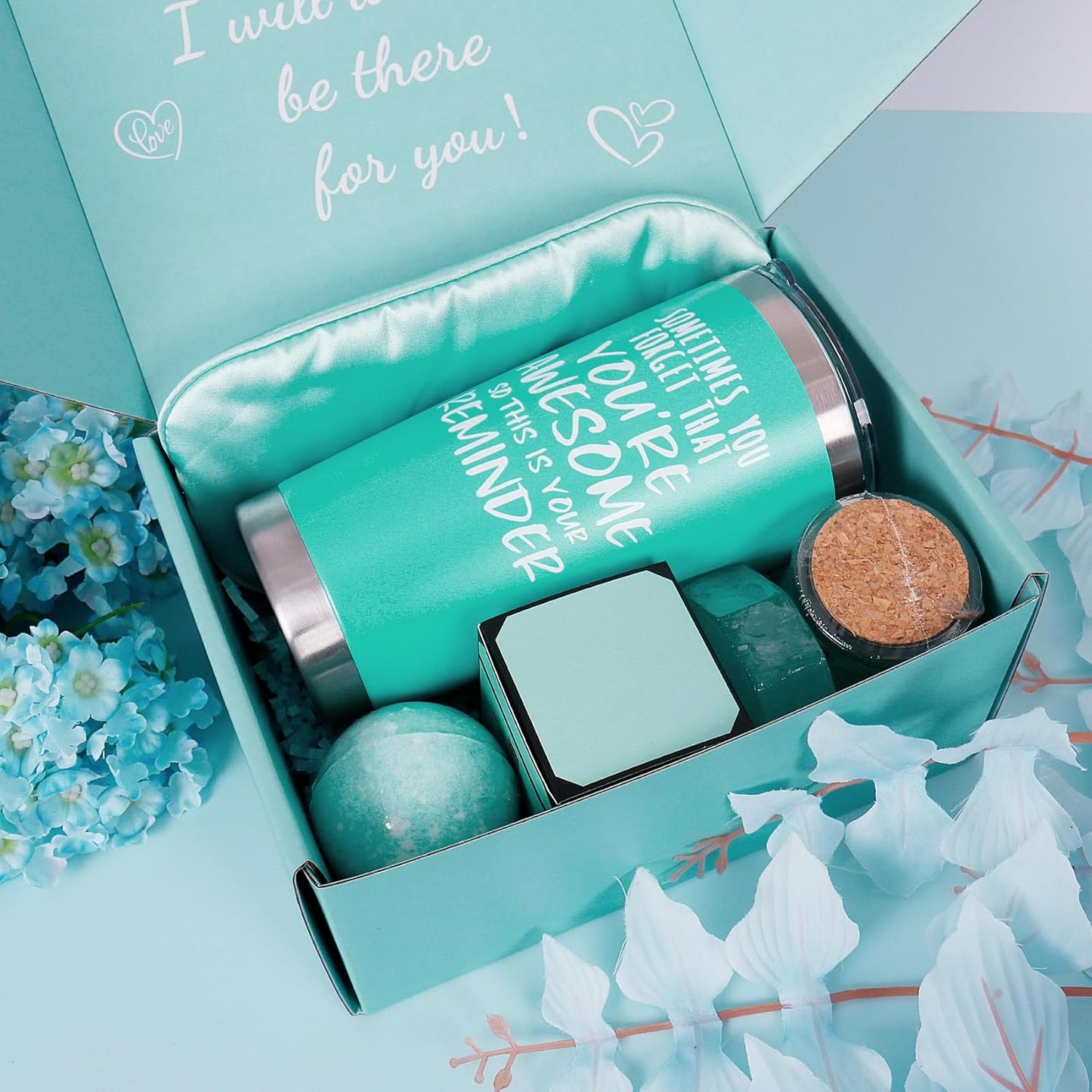 Birthday Gifts for Women Mom - Christmas Gifts - Relaxing Spa Gift Basket - Appreciation Gift for Her - Tumbler Candle