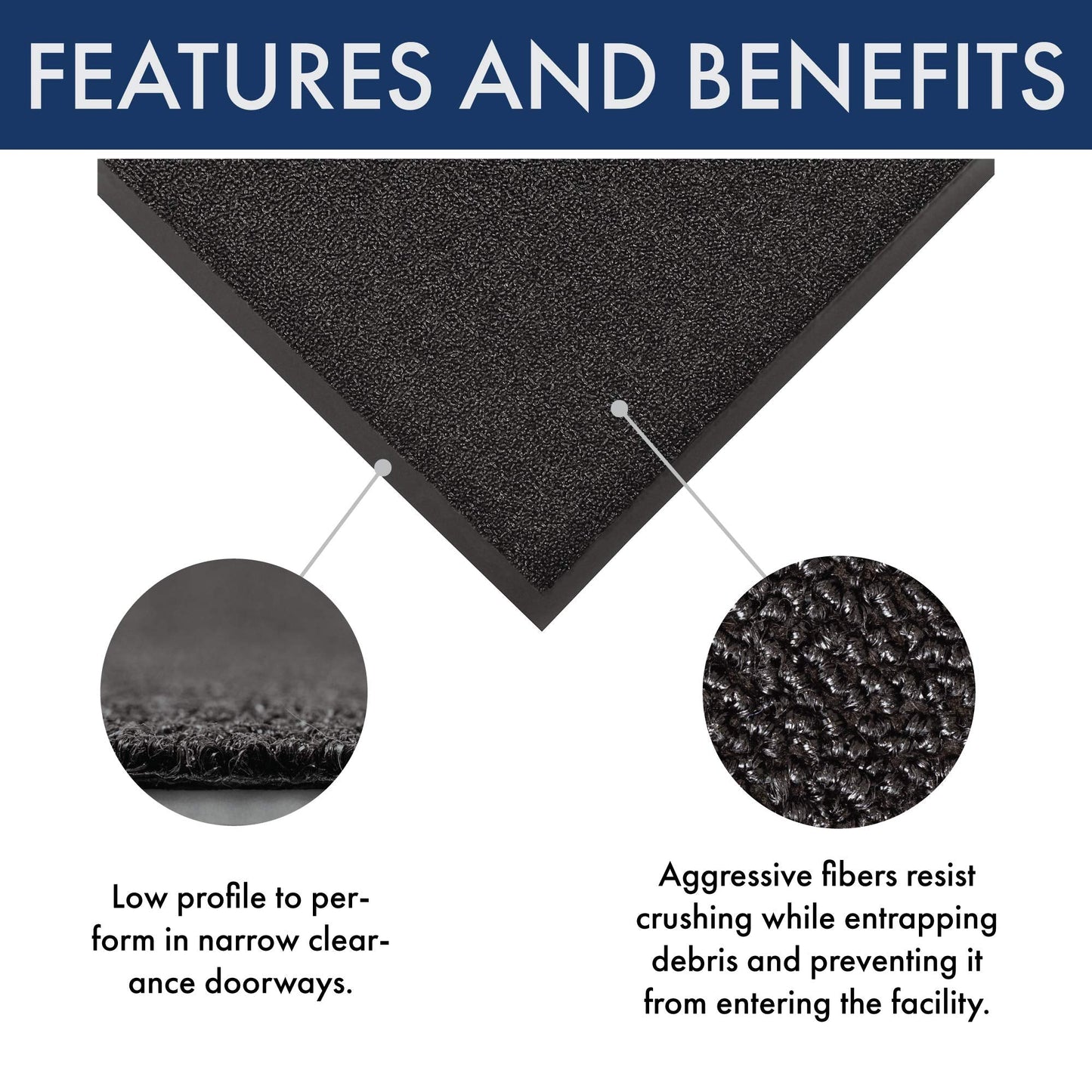 Notrax 231 Prelude Indoor/Outdoor Entrance Mat, for Home or Business, 4' x 6', Black