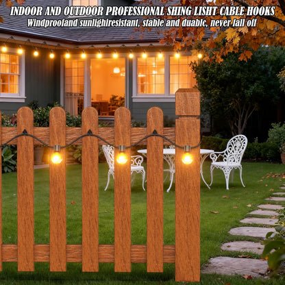 20 Pack Lewufe Outdoor String Lights Clips, Stainless Steel Lights Hanger Hooks for Hanging Christmas Light, Fairy