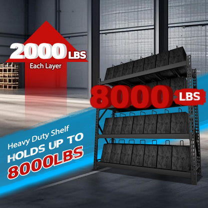 MUPATER 91" W x 24" D x 87" H Industrial Storage Shelving, 8000 Pound Load Capacity, 4-Tier Heavy Duty Adjustable Shelves, Metal Garage Storage Rack for Warehouse, Garage, Kitchen