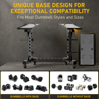 Eisenlink Adjustable Dumbbell Rack & Weight Rack, Holds 440 lbs, Space Saving Design for Home Gym Organization (High Rack)