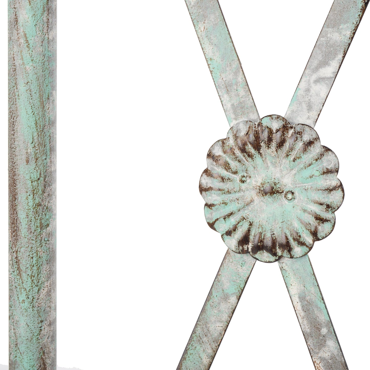 SAFAVIEH Outdoor Collection Atticus Antique Dark Green Wrought Iron Lattice Arch Garden Arbor