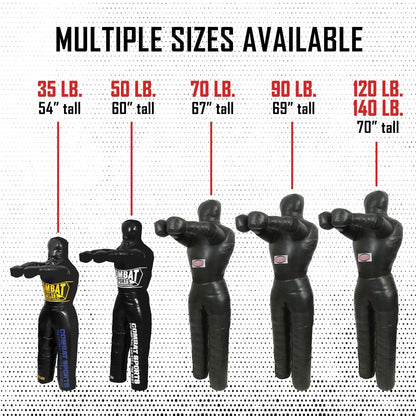 Combat Sports Legged Grappling Dummy – 35 to 140 lb Nylon Training Partner for MMA, Jiu-Jitsu, Wrestling, Takedowns, Throws, Submissions & Striking (New & Improved, 70 lbs)