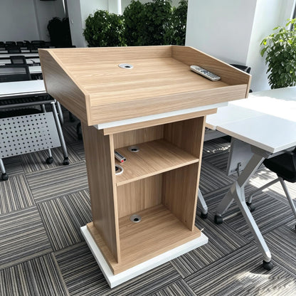 Podium Stand Podium Stand Wooden Lecterns with Storage Shelf Church Pulpits Teacher's Podium Lecture Hall Office Meeting Podiums Has Many uses