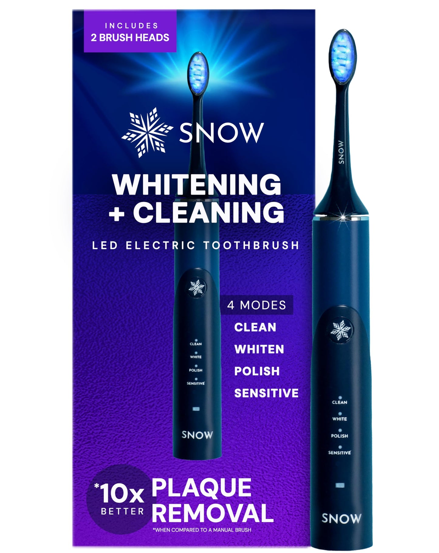 SNOW LED Electric Toothbrush Gen 2 - Rechargeable Electronic Brush for Adults - Sonic Technology w/LED Light Whitening & Cleaning Powered w/Sonic Technology for Oral Routine Coastal Sunset Pink Gen2