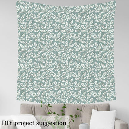 Botanical Leaves Fabric by The Yard,Vibrant Plant Soft Flannel Polyester Fabric,Country Rustic Style No Stretch Fabrics,Green White Crafts & Sewing Supplies DIY Fabrics,3 Yard Bolt,108" L x 59" W