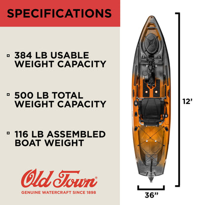 Old Town Sportsman PDL 120 Pedal Fishing Kayak (Ember Camo)