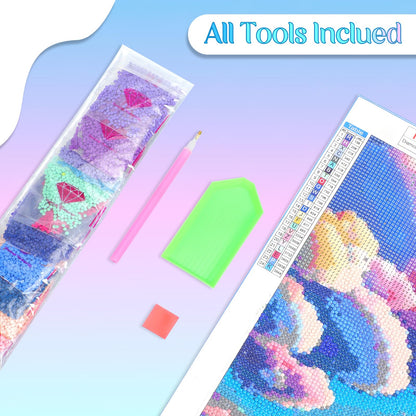 JXAVAXDE Diamond Painting (Frameless) Lion Lamb Sunset Clouds Cross Full Drill Diamond Art Kits Corlorful Diamond Painting Kits for Adults for Home Wall Decor 12x16in