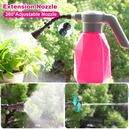 SideKing 0.5 Gallon Electric Spray Bottle Plant Mister for Indoor/Outdoor Plants, 2L Automatic Watering Can Rechargeable Battery Powered Sprayer with Adjustable Spout for Garden, Fertilizing, Cleaning