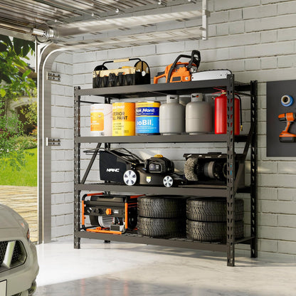 DYNALOAD 8000 Lbs Heavy Duty Garage Shelving, 4-Tier Adjustable Metal Storage Shelves, Industrial Steel Rack for Garage Basement Warehouse, 77" W x 24" D x 72" H