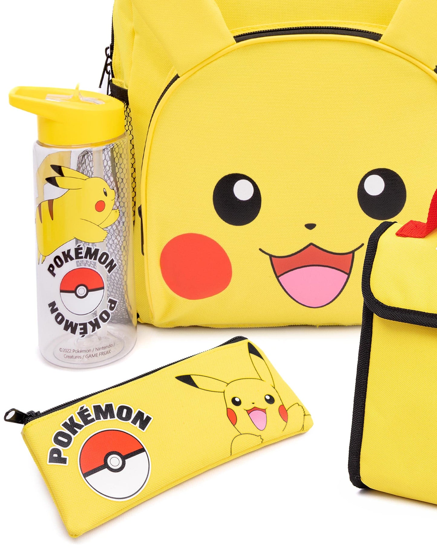 Pokémon Pikachu Kids Backpack Set | 4-Piece School Bag with Lunch Bag, Pencil Case & Water Bottle