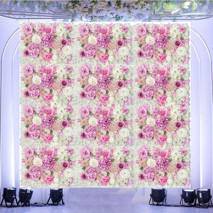 JIIPOREGJ Flower Panels Wall Décor Artificial Flowers Romantic Floral Backdrop Hedge Home Decor Wedding Party Photo Background,12pcs