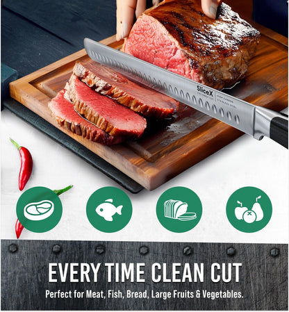 Bright Hobby Brisket Slicing Knife – 12" Brisket Knife, BBQ, Grilling Gifts For Men – Razor Sharp German Steel, Full Tang, Ergonomic Handle