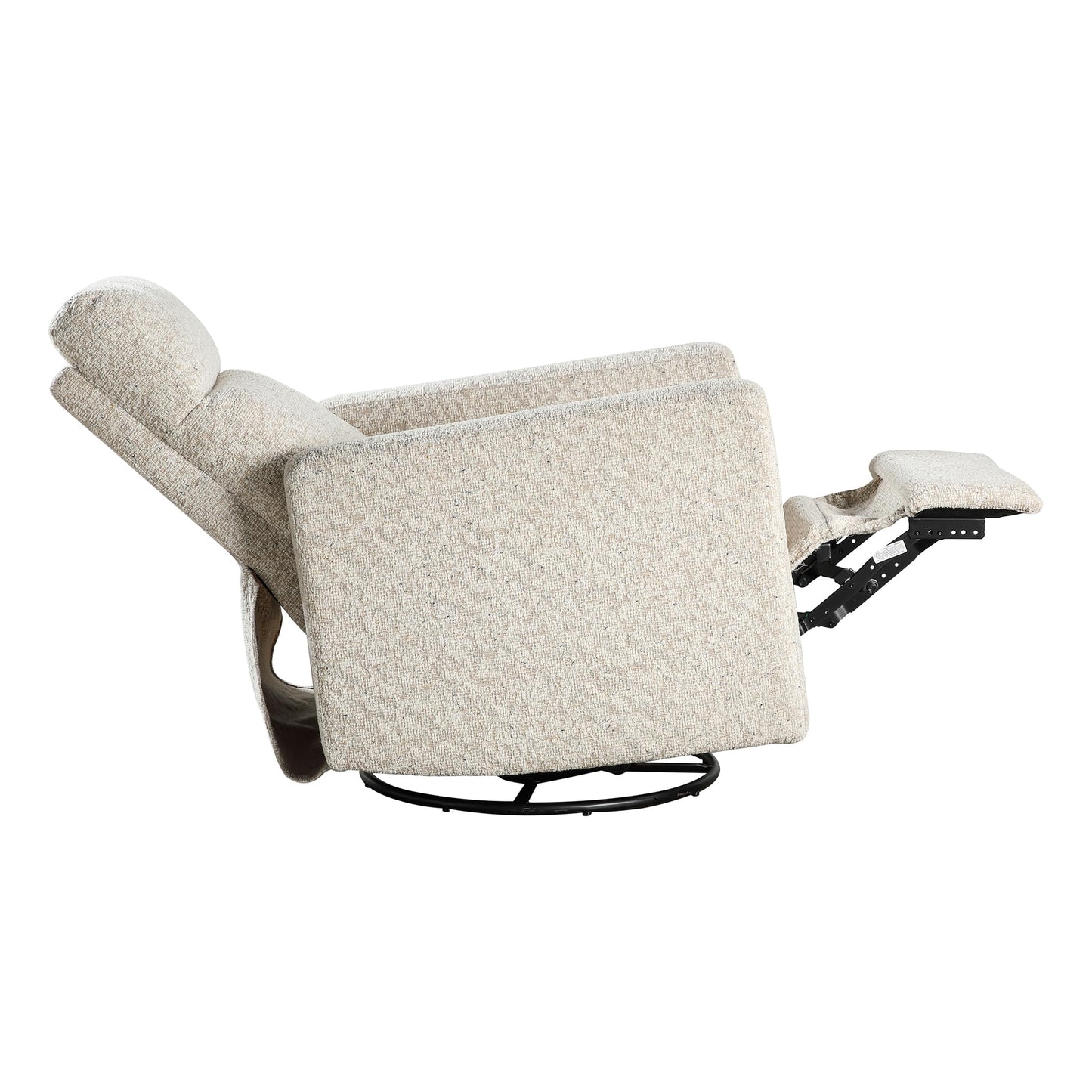 Lexicon Swivel Glider Recliner Chair, Nursery Glider, Chenille Fabric Recliner, Manual Recliner Sofa Chair for Living Room/Office/Apartment, Quartz