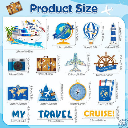 15 Pcs Cruise Door Decorations Magnets, Funny Refrigerator Magnets for Travel and Celebrations