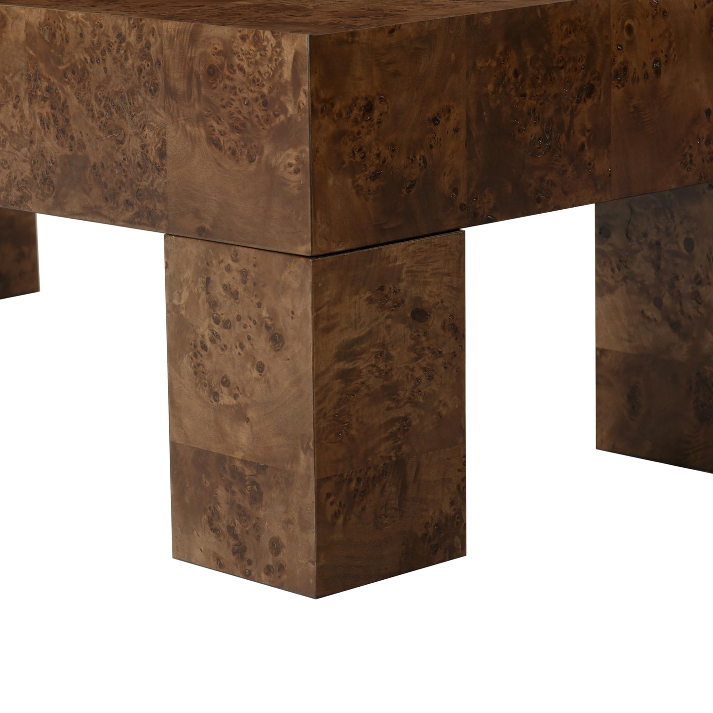 SAFAVIEH Couture Collection – Betharose Walnut Burl Wood Coffee Table, Modern Rectangular Living Room Centerpiece (SFV2220A)