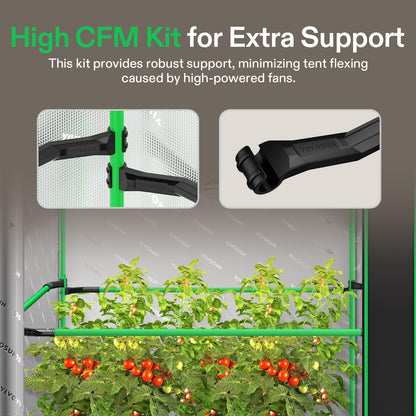 VIVOSUN PRO Grow Tent 2x4 Indoor Grow Tent with Thick 1 inch Poles Strengthened High Reflective Mylar Oxford Fabric Extra Hanging Bars & High CFM Kit for Hydroponics Indoor Plant for AeroLight A200SE