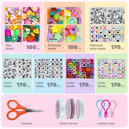 Gionlion 96 Colors 3550 Pcs Pony Beads Bracelet Making Kit, 5 Boxes Friendship Bracelet Kit with Letter Beads 6x9mm Rainbow Bead for Bracelets Jewelry Keychain Making Kit, Mothers Day Gifts Gifts