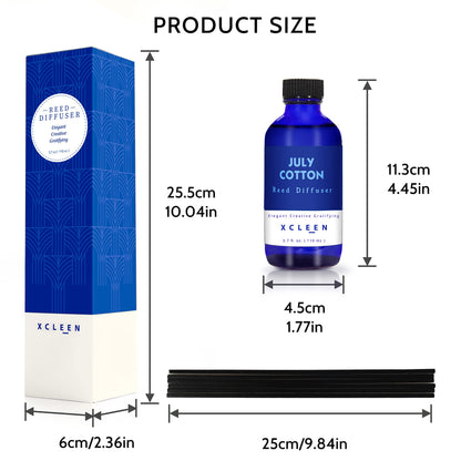 Reed Diffusers Set, 3.7 Oz Scent Diffuser, 6 Reed Diffuser Sticks, Home Fragrance Hyacinth, Peony & Citrus, Aromatherapy Oil Diffuser Reeds, More Masculine Scent, Bathroom & Office Decor 110ml