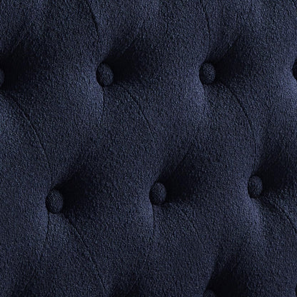 24KF Boucle Upholstered Tufted Button King Headboard and Comfortable Fashional Padded King/California King Size headboard,6025-K-Boucle-Navy Blue