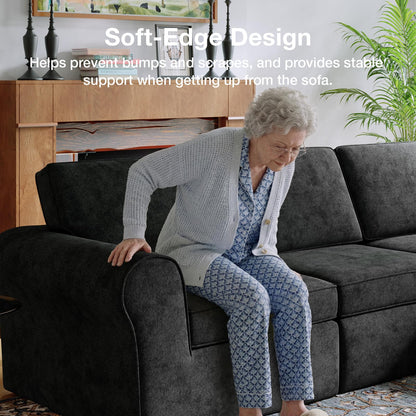 Novilla 108" Modular Sectional Sofa, Modular Sectional Couches for Living Room Bedroom, Chenille Removable Cover Cloud Couch with Smarts Coil® Support L-Shaped Couch(Dark Grey, Left-Arm Chair)