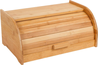 Trademark Innovations 16" Tan Bamboo Rolltop Bread Box by