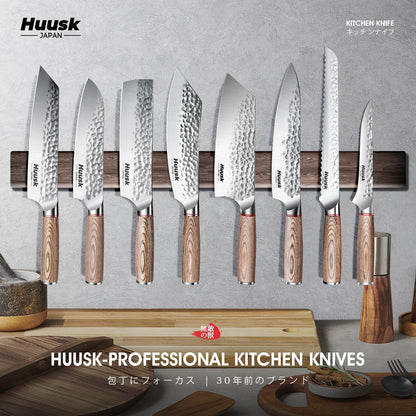 Huusk Japanese Sourdough Bread Knife - 10" Sharp Bread Slicing Knife for Homemade Cake Toast Bagel, Stainless Serrated Long Knives for Fruit Vegetable Watermelon, Gift Idea for Men Women Baking Lover