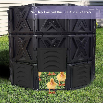 Kitchen Compost Bin, Compost Bin Outdoor Tumbler Compost, 540L(142 Gallons) Extra Large Capacity BPA Free Composting Box All Season Composter for Garden Yard, Can Also be a Pet Fence ,Indoor Compost B