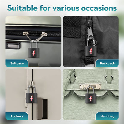 DUALCROWN TSA Approved Locks for Luggage Set of 8 TSA Accepted Key Travel Suitcase Locks Padlock Apply to Locker Lock, Suitcase, Carry On, Backpack, Laptop Bag (Black 8 Pack)