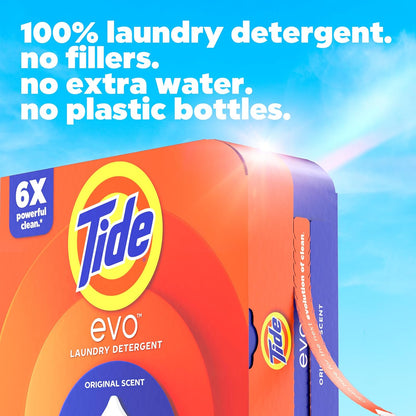 Tide Evo Original Scent Laundry Detergent - 42 Count Fiber Tiles for All Machines & Stain Removal