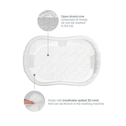 HALO DreamWeave BassiNest Pad - Hypoallergenic, Breathable Mesh with 100% Washable Cover & Core