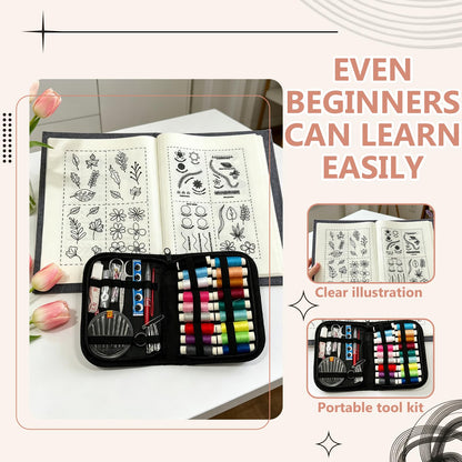 EVOCKAY 2026 Embroidery Stitch Book Kit - Versatile Sewing Box for Cross Stitch, Craft, and Punch Needle Projects - Perfect for Adults and Machine Embroidery Enthusiasts