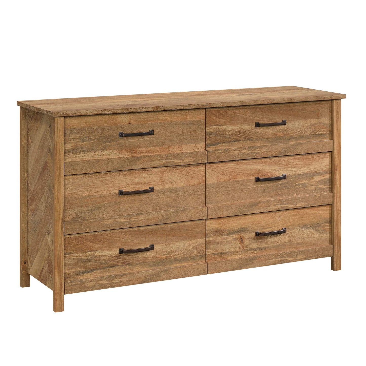 Sauder Cannery Bridge 6 Drawer Dresser Bedroom Dresser Chest of Drawers Wooden, in Sindoori Mango
