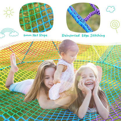 Hapfan Climbing Dome with Climbing Cargo Net, 10 ft Dome Jungle Gym with Hammock for Kids Outdoor Playset Monkey Bars Backyard