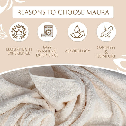 6-Pack Set MAURA Premium Turkish Washcloth - Ultimate Luxury with Soft, Thick, Super Absorbent, and Oversized Cotton
