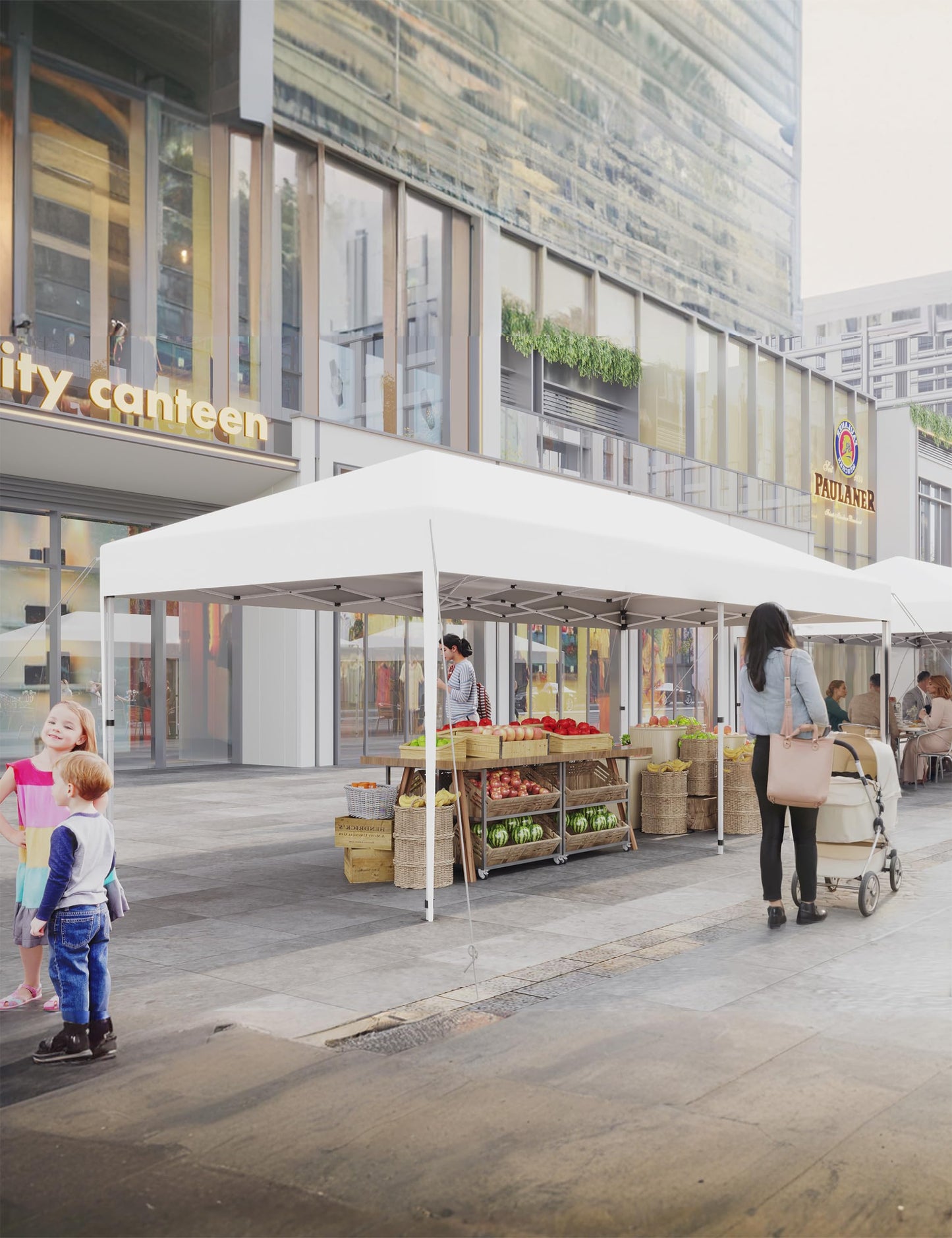 10'x 20' Pop Up Canopy for Parties, Heavy Duty Commercial Outdoor Vendor Waterproof Gazebo Shelter for Patio Events, White