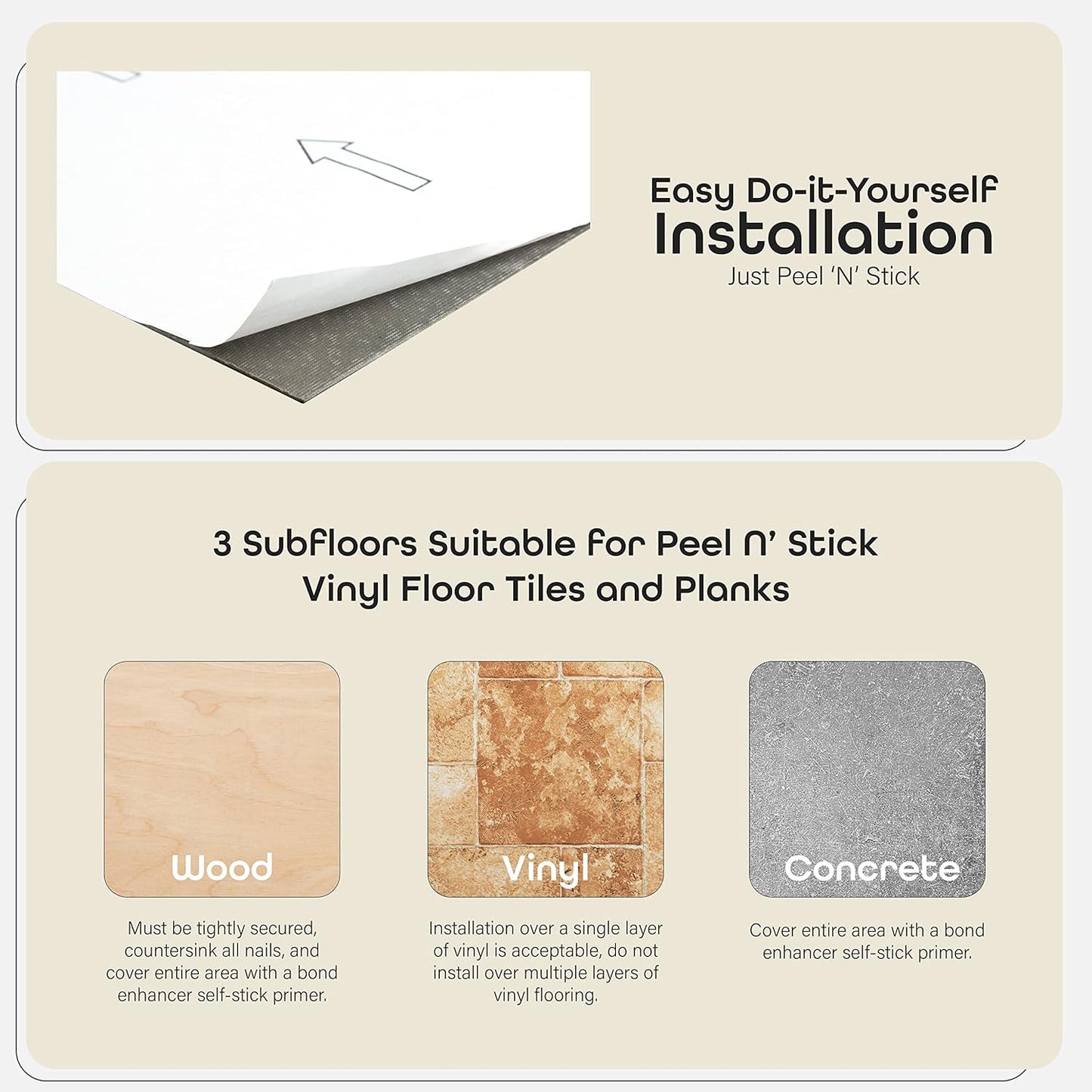 Nexus Self-Adhesive Vinyl Floor Tiles - Dark Slate Marble, 12" x 12", 20 Tiles | Easy Peel & Stick DIY Flooring