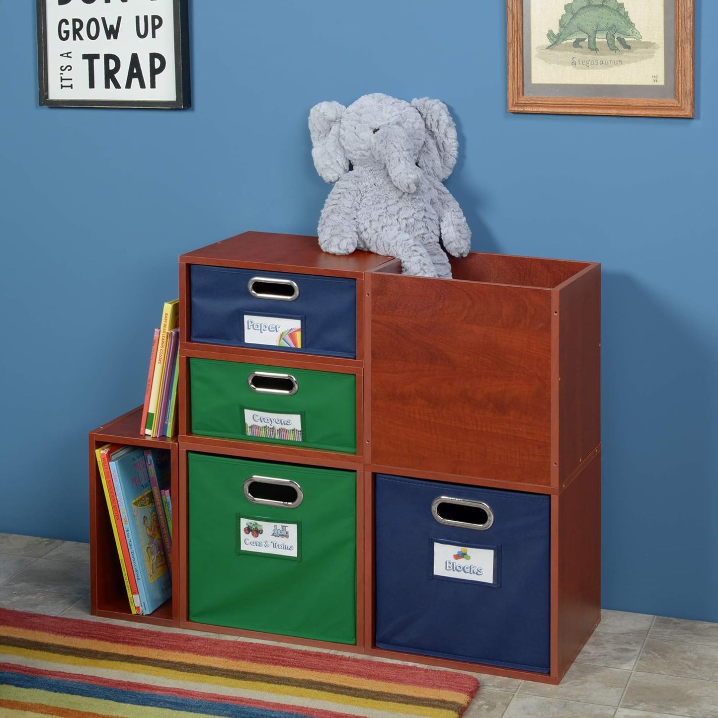 Niche Cubo Half Size Stackable Storage Organizer Cube in Warm Cherry
