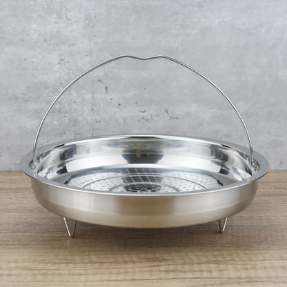 EIKS Stainless Steel Mesh Steamer Basket with Easy Lift Handle for Steaming Vegetables Dumplings Seafood Eggs (8.0" Diameter)
