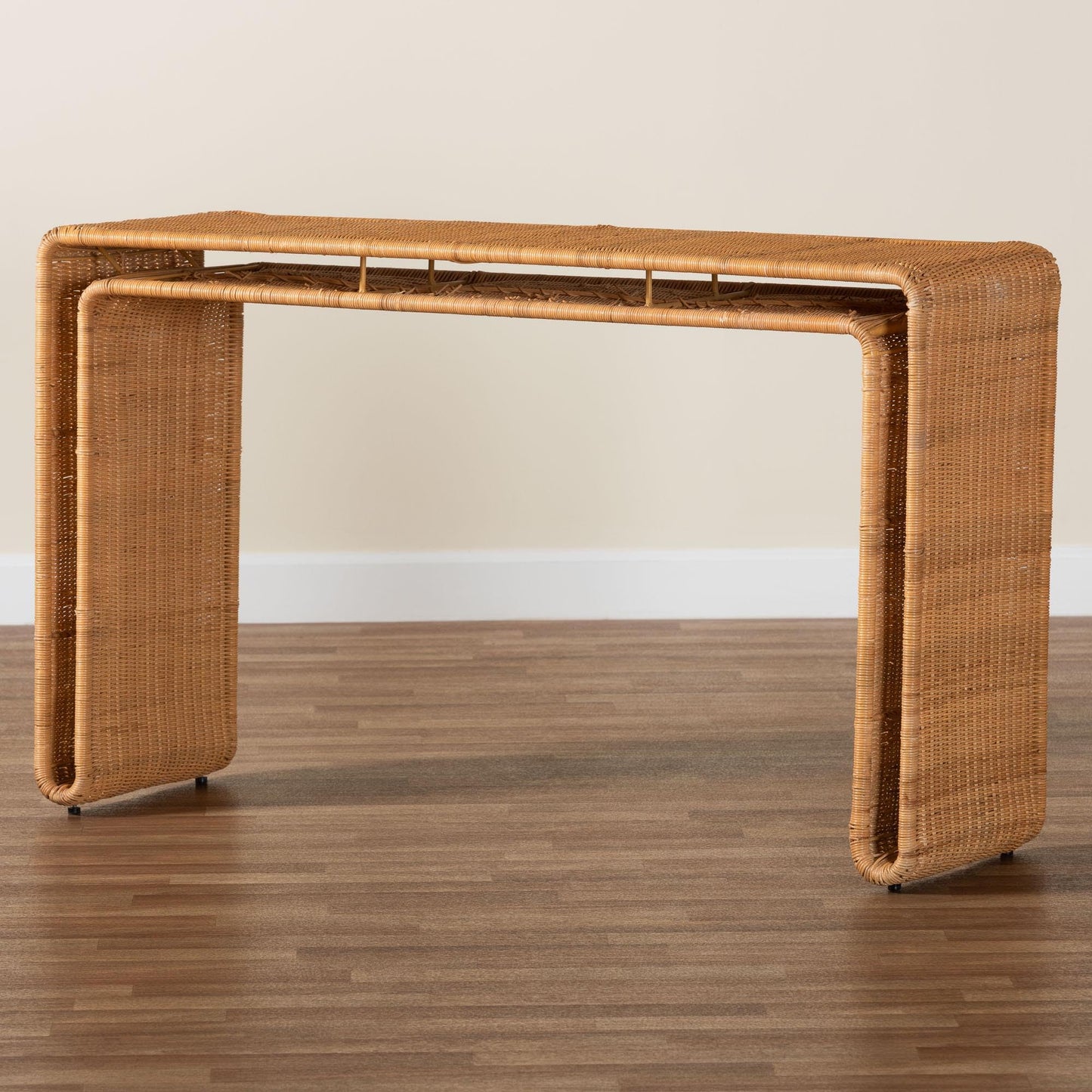 Bali & pari Nevada Rattan Console Table, Light Honey, 52-Inch, Fully Assembled