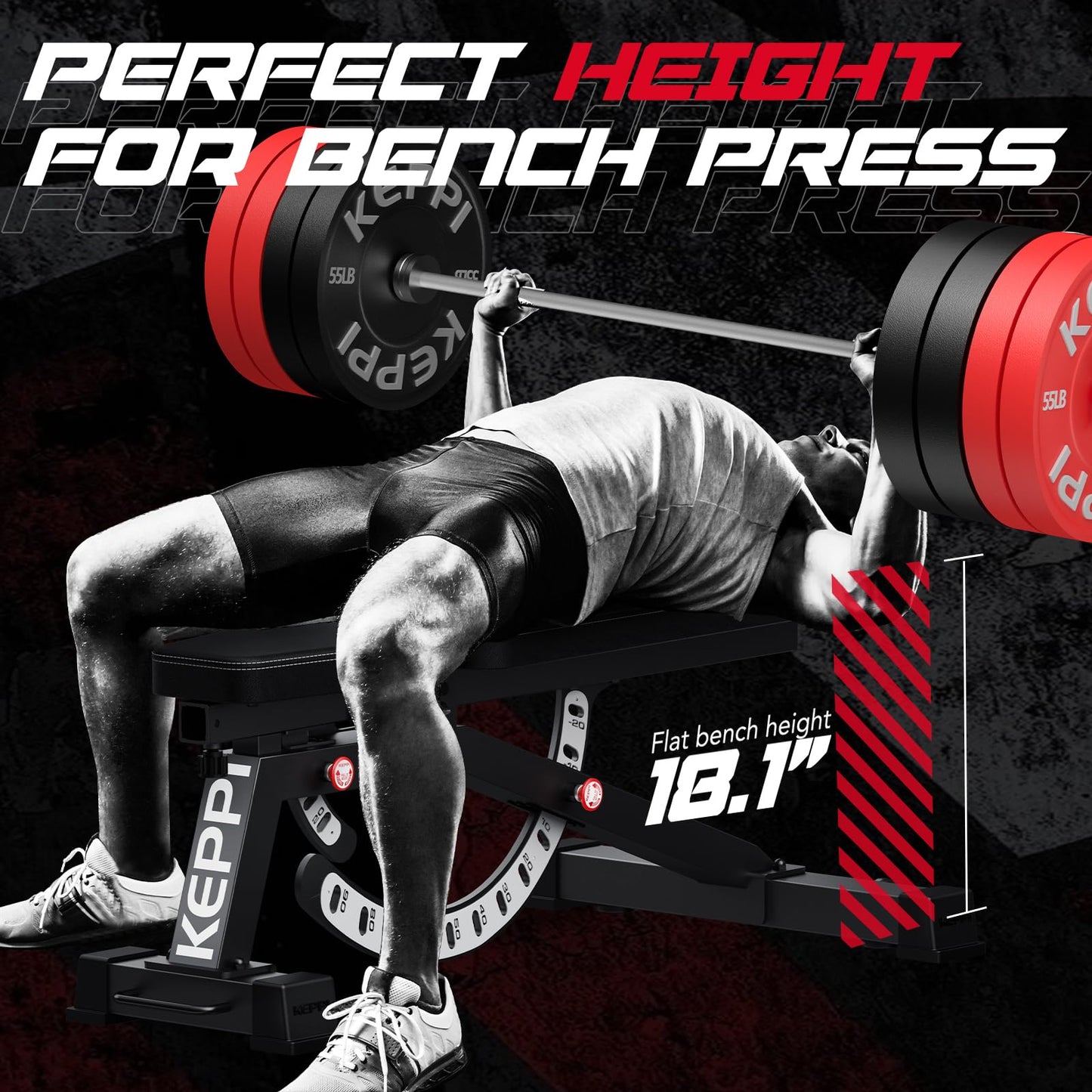 Adjustable Weight Bench, Commercial Grade 1200LB Workout Bench Press Set for Home Gym Strength Training Exercise, Incline Bench with 12+3 Adjustable Backrest&Seat Positions for Full Body Fitness
