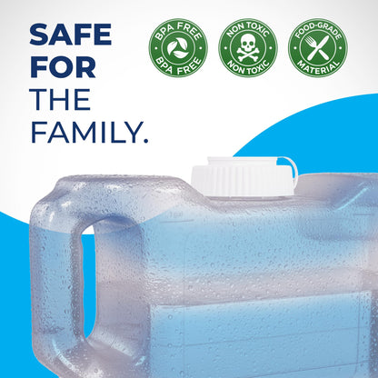 HydraFitt Refrigerator Water Dispenser 1.1 Gallon – Leak-Proof Slim Fridge Water Container with Spigot – BPA-Free Refillable Water Jug (Clear)
