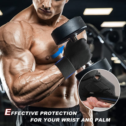 Workout Gloves with Wrist Wrap Support, Weight Lifting Gloves with Full Palm Protection & Extra Grip for Men Women Gym Exercise, Fitness, Weightlifting, Pull ups