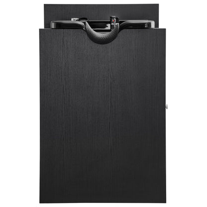 BarberPub Modern Shampoo Backwash Sink Station with Shampoo Bowl, Spa Salon Beauty Equipment with Engineered Wood, 22.8" (L) x 36.2" (H) x 18.7" (D) 6154-7134, Black