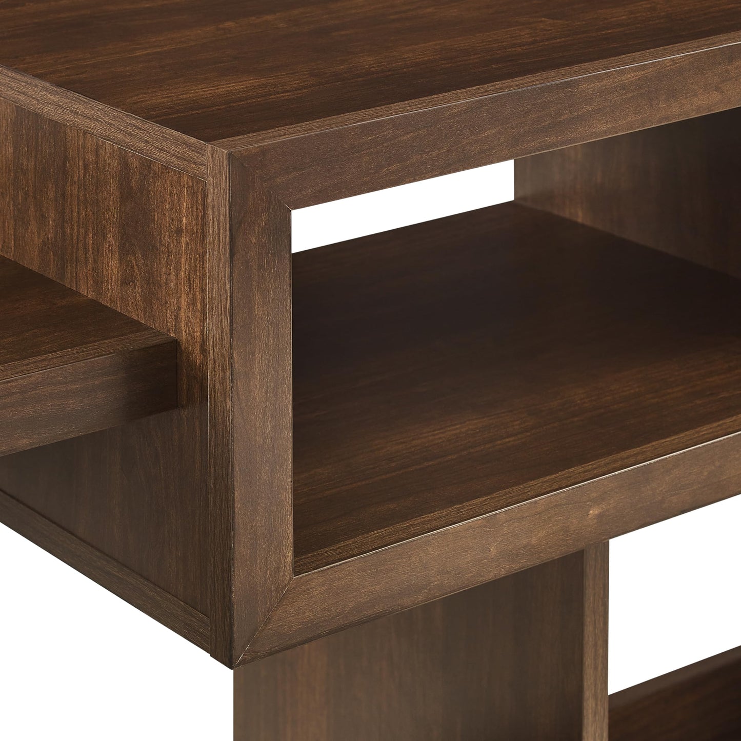 Crosley Furniture Nashville Mid Century Modern Console Record Player Stand, Stores Up to 220 Vinyl Records, Medium, Brown